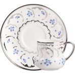 Çırpan Ev Blue 6 Kişilik Türk Kahvesi Fincanı 90ML - Açık Mavi - Beyaz - 90 ml