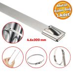 Cirt Kelepce Metal Paslanmaz Celik Kablo Zip Bagi Cok Amacli Baglama 4.6X300 1 Adet