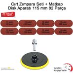 Cırt Zımpara Seti + Matkap Disk Aparatı 115 Mm 82 Parça