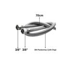 Cisa 70 Cm Paslanmaz Çelik Örgülü Flex Hortum – 3/8"x3/8" Klozet & Taharet Musluğu Bağlantı Hortumu