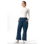 Çisel Çift Cepli Sonbahar Ve Kışlık Beli Lastikli Triko Pantolon İndigo İndg