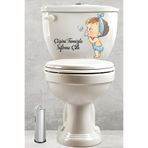 Çişini Temizle Sifonu Çek Sevimli Bebek Klozet Sticker Suya Dayanıklı & Kolay Uygulanır