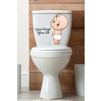 Çişini Temizle Sifonu Çek Temalı Klozet Sticker Banyo Sticker