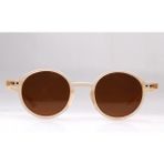 Cısse Eyewear CS23116 Kadın Güneş Gözlüğü Kemik Renk Yuvarlak Çerçeve Kahverengi Cam UV400 - Krem