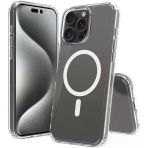 Cisteen Apple İphone 15 Pro Uyumlu Magsafe Şarj Özellikli Şeffaf Sert Pc Sararmaz Telefon Kılıfı