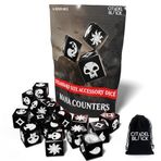Citadel Black MTG Mana Zar Seti 16 Premium Zar – Kadife İpli Kese, Magic: The Gathering