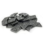 Citadel Black tarafından 20'li MTG Metal Buff Sayaç Seti +1/+1 ve -1/-1 - Kadife İpli Kese, Antik Gümüş Kaplama Metal Simgeler, Magic: The Gathering