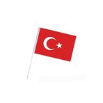 Citali Bayrak Kagit 21X29 Cm 10 Adet Ay Yildizli Turk Bayragi Citali Sopali Buyuk Bayrak Plastik Cubuklu Bayrak