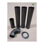 ÇİTAŞ 6 PARÇA SOBA BORU SETİ MAT SİYAH - ANTRASİT (3 TAM BOY - 1 YARIM BOY - 1 DİRSEK - 1 AYNA) 0.40MM