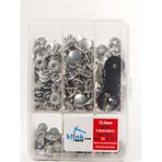 Çıtçıt 12,5 mm Kendin Yap Kiti, Mont, Giyim, Çanta, Deri Için Çekiçle Uygulama Aparatları ve 60 Adet Gümüş Renk (Nikel Free) Çıtçıt Takım-Paslanmaz Pirinç