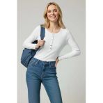 Çıtçıt Detaylı Bluz Beyaz