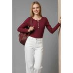 Çıtçıt Detaylı Bluz Bordo