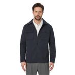 Çıtçıtlı Erkek Koyu Lacivert Slim Fit Baharlık Trenç Ceket Örme Esneyen Kumaş Kapak Cepli Lacivert 50