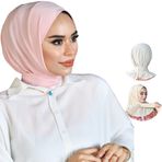 Çıtçıtlı Tesettür - Kadınlar için Türban - Kadınlar için Tesettür | Kadınlar için Saç Sargısı-Başörtüsü Altlık-Şapkalar-Anında Başörtüsü, Toz, Tek Beden