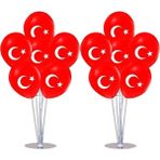 Çıtı Pıtı Store 7'li Balon Süsleme Standı ve Türk Bayrağı Baskılı Balon