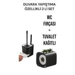 Citim 2 li set-Kendinden Yapışkanlı Tuvalet Kağıdı WC Kağıt Asacağı ve Banyo Lavabo Wc Temizleme Fırçası