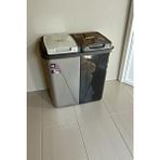 Citim Mega Duo İki Bölmeli Kirli Çamaşır Sepeti Plastik 90 Lt Renkliler ve Beyazlar İçin - Gri - 60 x 40