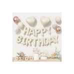 ÇITIPITISTORE Happy Birthday Folyo Balon Doğum Günü Parti Balon Seti, Krem