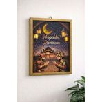 ÇITIPITISTORE Işıklı Ahşap Pano Hoşgeldin Ramazan, 33x43 cm, Çok Renkli
