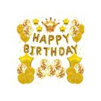 Çıtıpıtıstore Lüks Happy Bırthday Doğum Günü Balon Set, GOLD