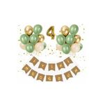 Çıtıpıtıstore Yaş Kraft Gold Varaklı Iyi Ki Doğdun Banner Krom Gold Küf Yeşili Deniz Kumu Balon Set