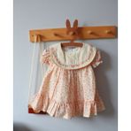 Çıtır Çiçek Desenli Vintage Astarlı ve Tütülü Kız Bebek Elbisesi - Pembe - 18 - 24 Ay