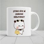 Çıtırız Diye Çabucak Kırılıyoruz Tasarım Baskılı Seramik Çay Kahve Kupası - Beyaz - 199 ml