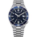Citizen Gts Mechanical Nj0230-59l Lacivert Gümüş Çelik Erkek Kol Saati