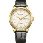 Citizen NY4059-09AC Gümüş Gold Altın Rengi Deri Erkek Kol Saati