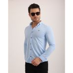Citra Likralı Dabıl Kumaş Rahat Kesim Günlük Erkek Gömlek - Buz Mavisi - 2XL