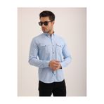 citra Likralı Kapak Detaylı Gabardin Kot Kumaş Casual Modern Erkek Gömlek