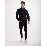 Citra Premium Dokulu Flam Keten Smart Casual Erkek Gömlek - Siyah - XL