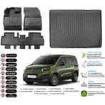 Citroen Berlingo 2019 Sonrası Seperatörlü Bagaj Havuzu+3d Araca Özel Paspas Takımı Birebir Uyumlu - Siyah
