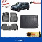 Citroen Berlingo 3D Havuzlu Paspas (2+1 Arka Koltuk) ve Bagaj Havuzu Bagaj Demirli 2020 Model Uyumlu - Siyah