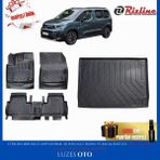Citroen Berlingo 3D Havuzlu Paspas (3 Adet Tekli Arka Koltuk) ve Bagaj Havuzu Bagaj Demirli 2019 Model Uyumlu - Siyah