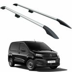 Citroen Berlingo Kısa Şase 2018-2025 Aluminum Araç Üstü Alüminyum Tavan Yan Rayları Plus Serisi - Gri