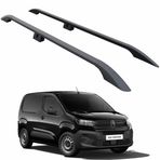 Citroen Berlingo Kısa Şase 2018-2025 Aluminum Araç Üstü Alüminyum Tavan Yan Rayları Plus Serisi - Siyah