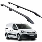 Citroen Berlingo Uzun Şase 2008-2018 Aluminum Araç Üstü Alüminyum Tavan Yan Rayları Plus Serisi - Siyah