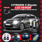 Citroen C-elysee 2010-2023 Uzun Far Uyumlu Şimşek Etkili Led Xenon Pro Series H1