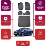 Citroen C-Elysee 2012 Model Bagaj Havuzu+4d Araca Özel Havuzlu Paspas Takımıı Maxii - Siyah