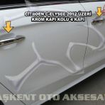Citroen C Elysee 2012 Üzeri Paslanmaz Çelik 4 Kapı Krom Kapı Kolu