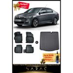 Citroen C-Elysee 2012 ve Sonrası Araca Özel 3D Havuzlu Paspas & Bagaj Havuzu Seti+(Hediyeli!) - Siyah