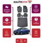 Citroen C-Elysee 2014 Model Bagaj Havuzu+4d Araca Özel Havuzlu Paspas Takımıı Prqx - Siyah