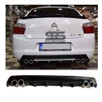 Citroen C-elysee Difüzör Arka Tampon Eki 4 Egzoz Çıkışlı Siyah Lüx Tip