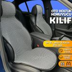 Citroen C3 Aircross Uyumlu Koltuk Kılıfı Minder Çizgili Füme Beyaz 2+1 Ön Arka Set
