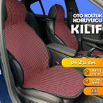 Citroen C3 Aircross Uyumlu Koltuk Kılıfı Minder Çizgili Siyah Kırmızı 2+1 Ön Arka Set