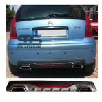 Citroen C3 Difüzör Arka Tampon Eki 2 Egzoz Çıkışlı Gri Lüx Tip