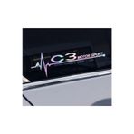 Citroen C3 Yan Cam Sticker Oto Kapı 20 Cm X 7 Cm Holo-Chroma