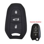 Citroen C4 Picasso DS3 DS4 DS5 DS6 Uyumlu Silikon Oto Anahtar Kumanda Kabı Kılıf Siyah