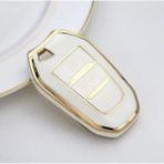 Citroen C4X Sustasız Anahtar Kılıfı Beyaz-Gold
